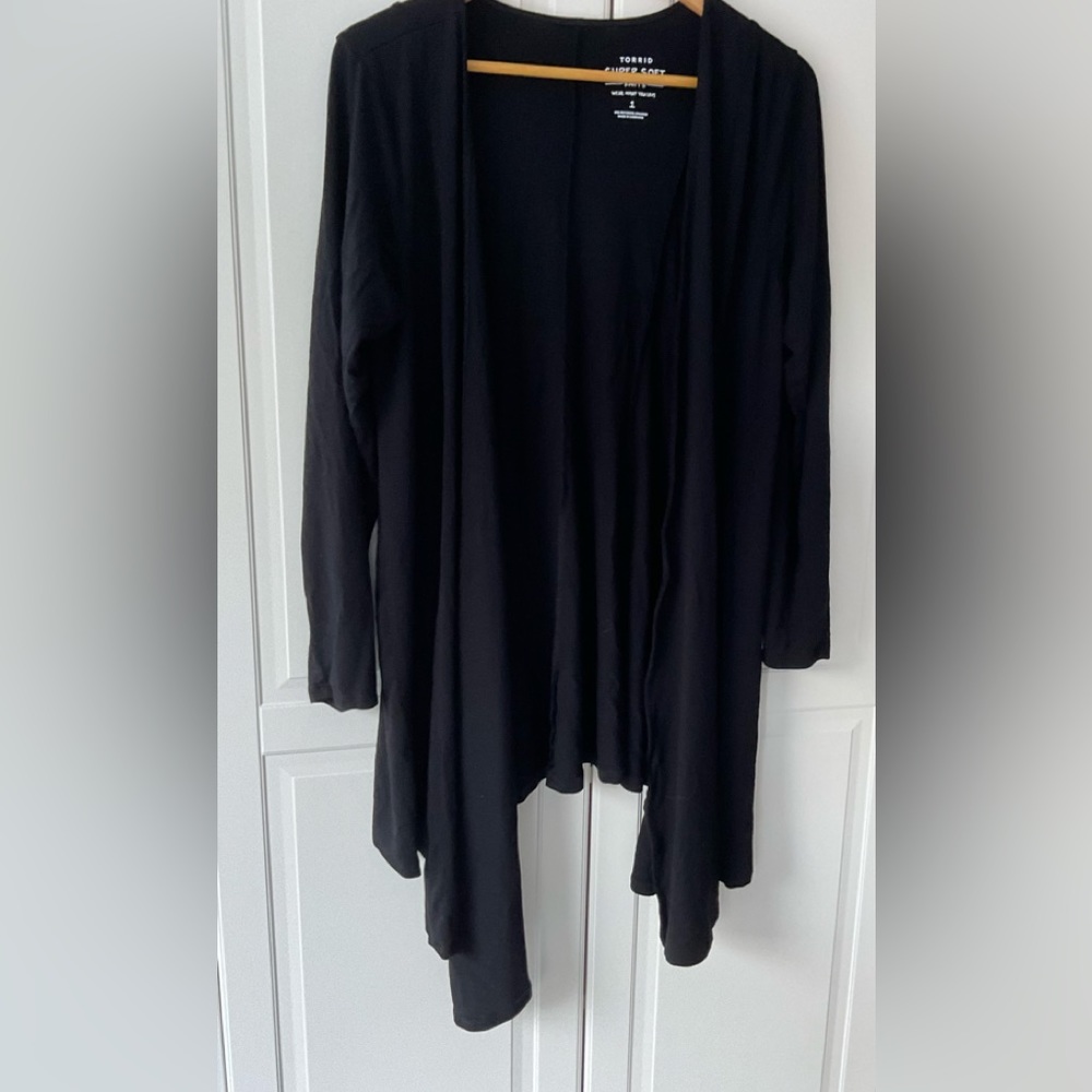 Torrid Super Soft Open Front Black Cardigan 1X